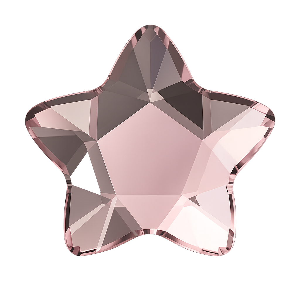 Swarovski 4mm Non Hot Fix Star Flower - Pack of 4 Light Rose