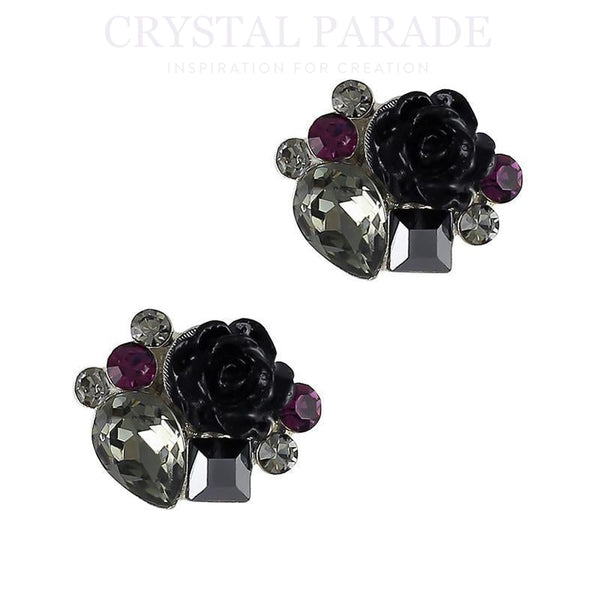 Swarovski Crystal Garden Rose Charm - Black original